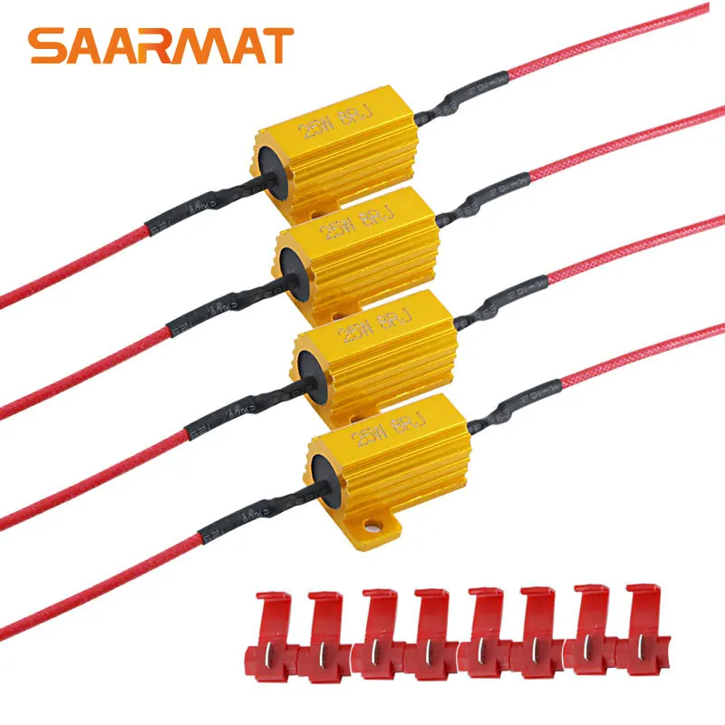 

4x 8ohm 25W Load Resistor Error Flash Canbus Error Free For LED bulb Turn Signal Fog Lamp Reverse Light Daytime Running Light