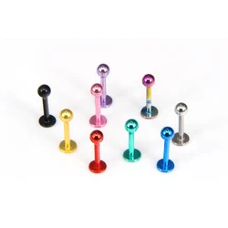 2 pcs/lot Dangle Lip Pircings Ear Bone Piercings Labret 1.2*8mm Surgical Stainless steel 4 Color Choice body jewelry