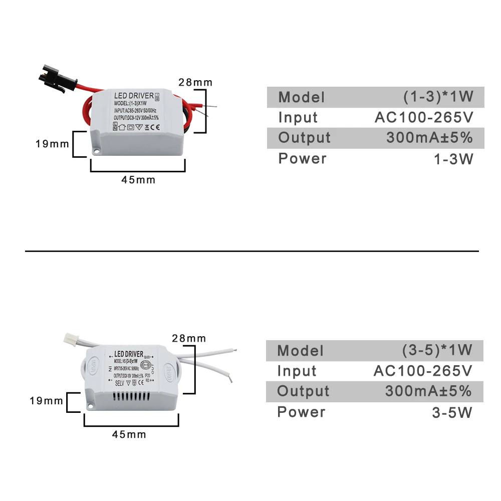 220V LED Driver Constant Current 300mA 240mA Output 1-50W Power Supply External Lighting Transformer For LED Ceiling Light