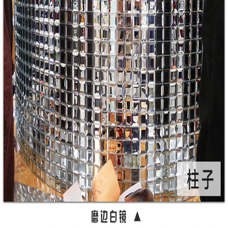 5 edges beveled Crystal 30 mm Diamond  Mirror Glass Mosaic Tiles for Bar hall showroom wall KTV Display cabinet DIY decorate