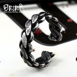 Beier new store 316L Stainless Steel Unique design simple retro adjustable men's ring punk bike fashion party jewelry LLBR8-529R