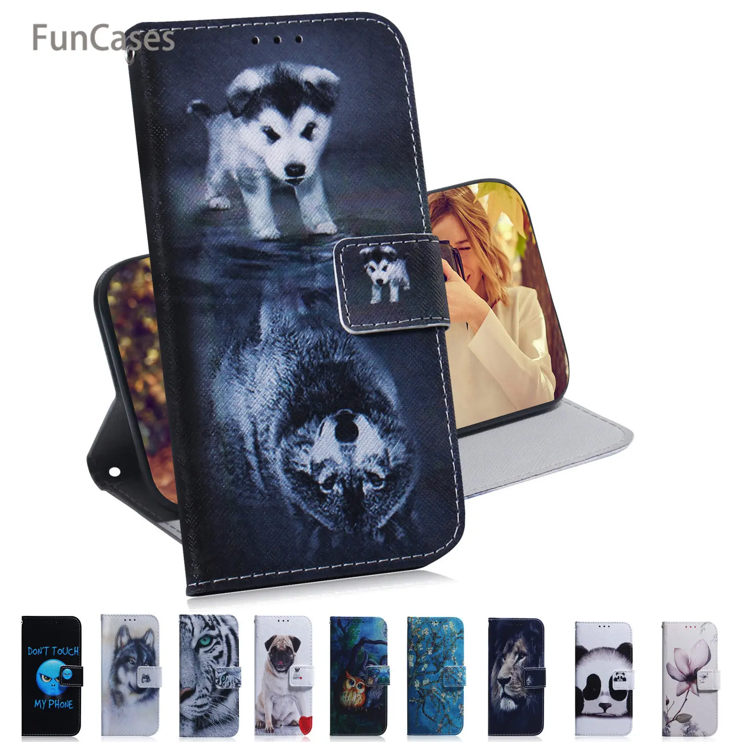 A30 Phones Cases For funda Samsung A30 Mobile Phone Painted PU Leather Phone Bag Positivo sFor Samsung Galaxy telefoon A20