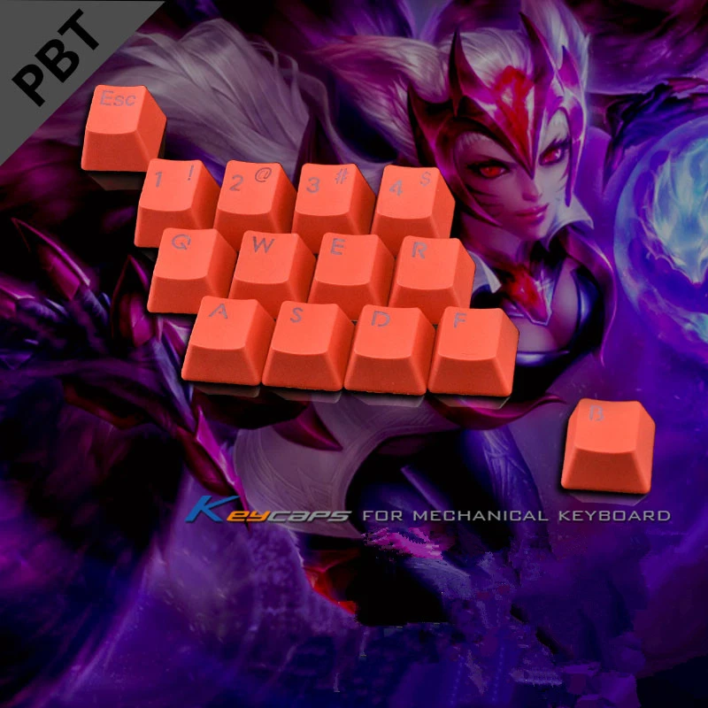 

Колпачки для клавиш LOL PBT с подсветкой, 14 клавиш, OEM-профиль, колпачки для клавиш со съемником клавиш для переключателей MX, механическая игровая клавиатура с подсветкой