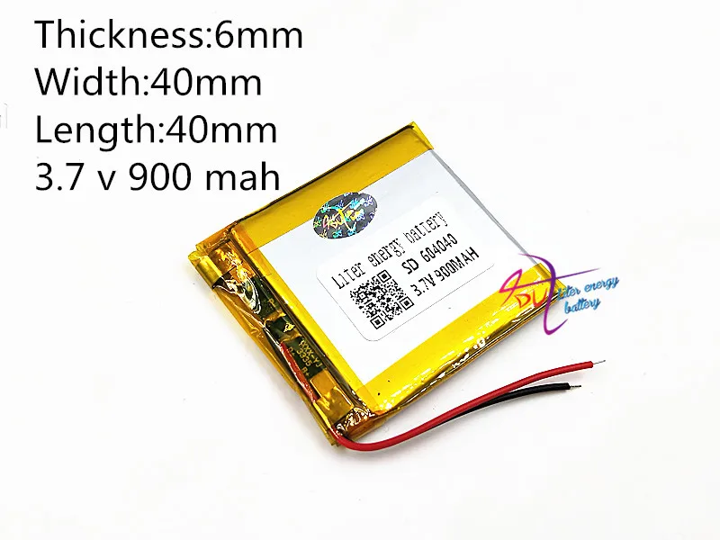 3.7V polymer lithium battery 604040 900MAH Liter energy battery navigator speaker wireless headphone toy