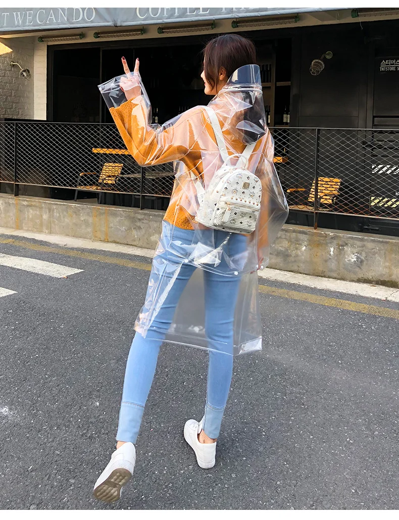 FreeSmily Fashion Transparent Raincoat Adult Hiking Outdoors Fishing Raincoat EVA Plastic Environmental Protection Raincoat