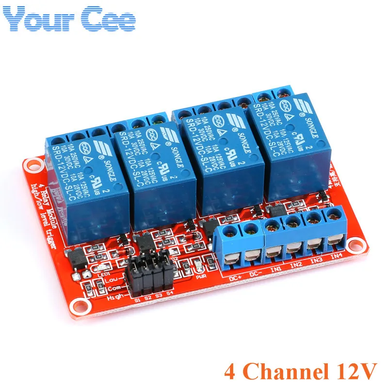 1 2 4 8 Way Channel Relay Module 5V 12V 24V with Optocoupler Support High and Low Level Trigger for Arduino