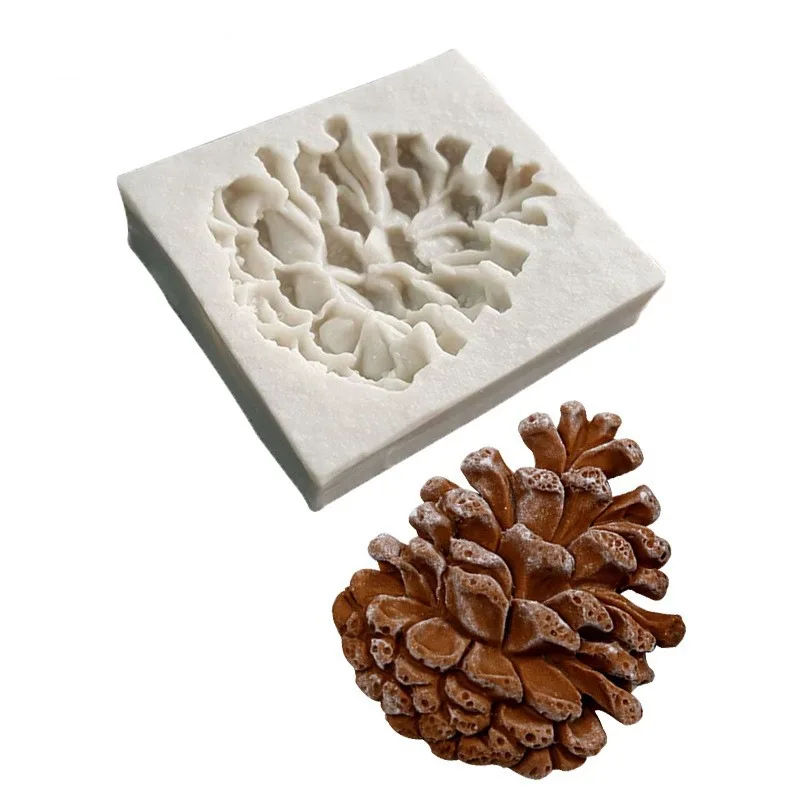 Christmas 3D Pine Cones Shape Cake Fondant Mold Candy Chocolate Silicone Molds Biscuits Mould DIY Cake Decoration Baking Tools