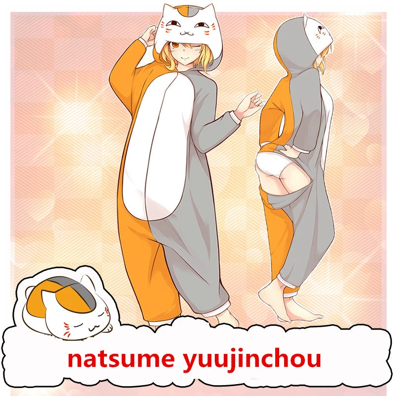 Cartoon Anime Natsume Yuujinchou Madara Cosplay Costumes Unisex Women Girls Cotton Pajamas Bathrobe Jumpsuits Suit