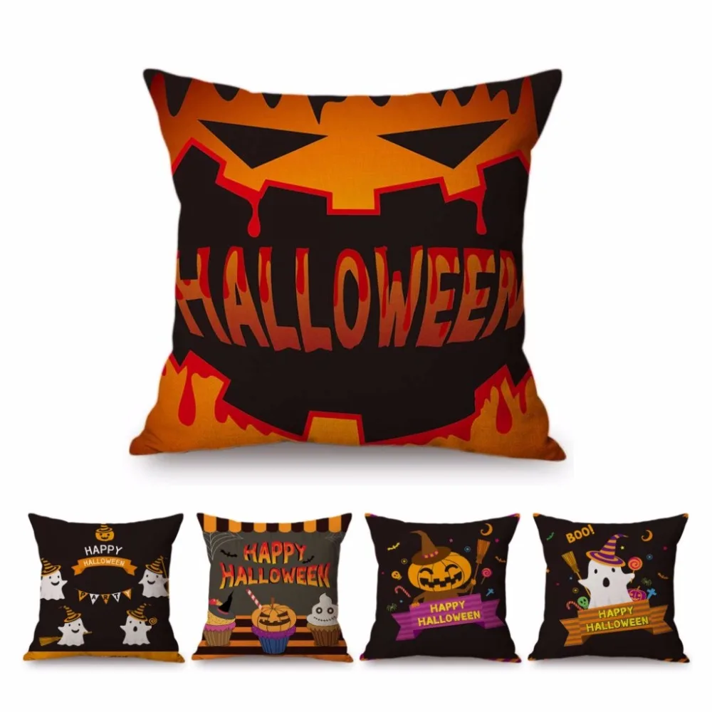 2023 Halloween Decoration Pillow Case Happy Halloween Cartoon Vampire Pumpkin Party Celebration Decorative Sofa Cushion Covers