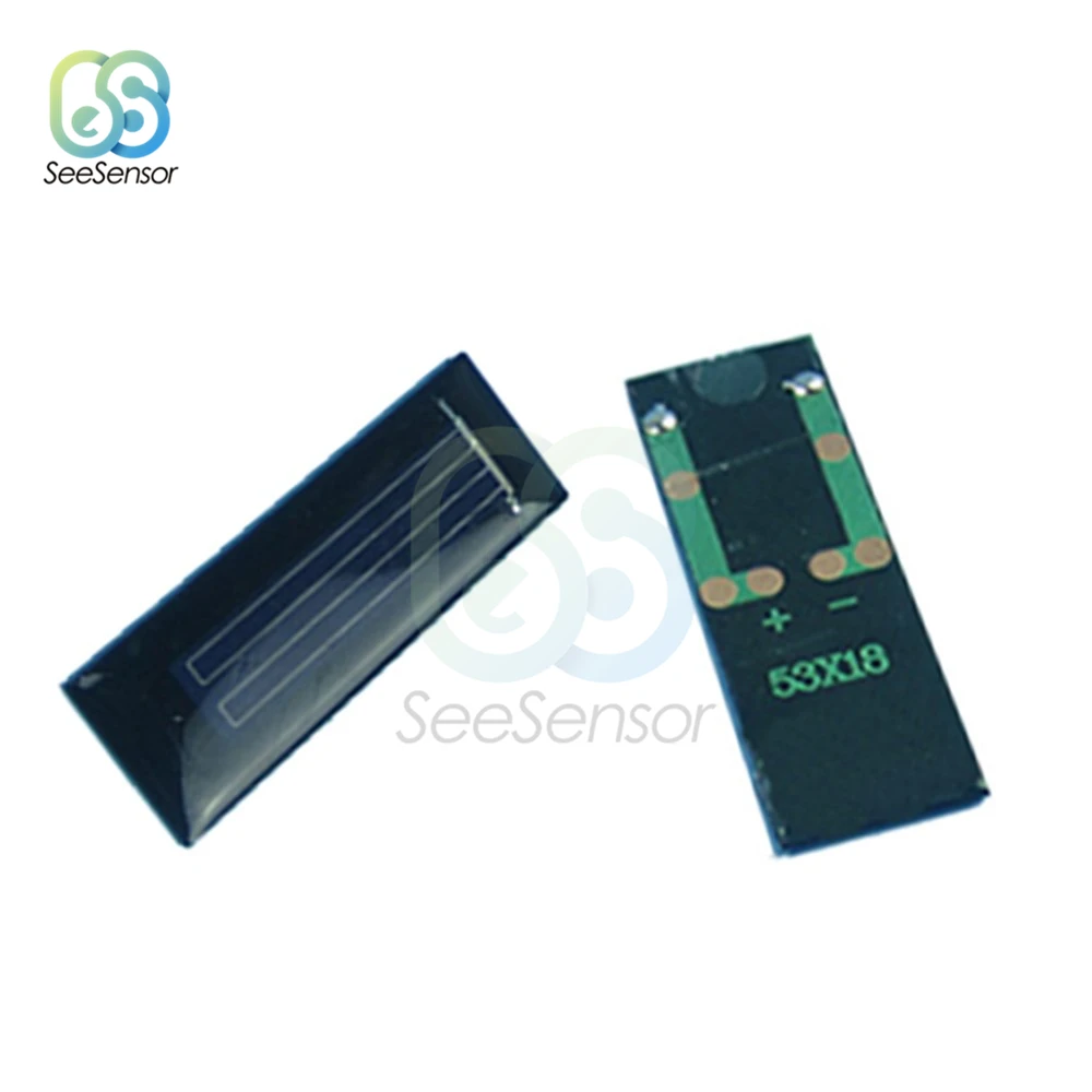 Panel Solar de 0,5 V, 100mA, 0,05 W, Mini Sistema Solar DIY para baterías, cargadores de teléfonos móviles, célula Solar portátil, 10 Uds.
