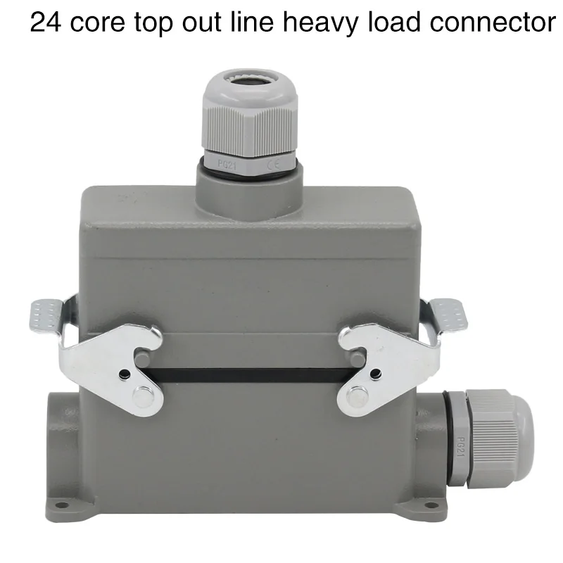 HDC-HE-24-3/4 Heavy Duty connector 24 pins with high base Waterproof Aviation industry plug socket 500V 16A