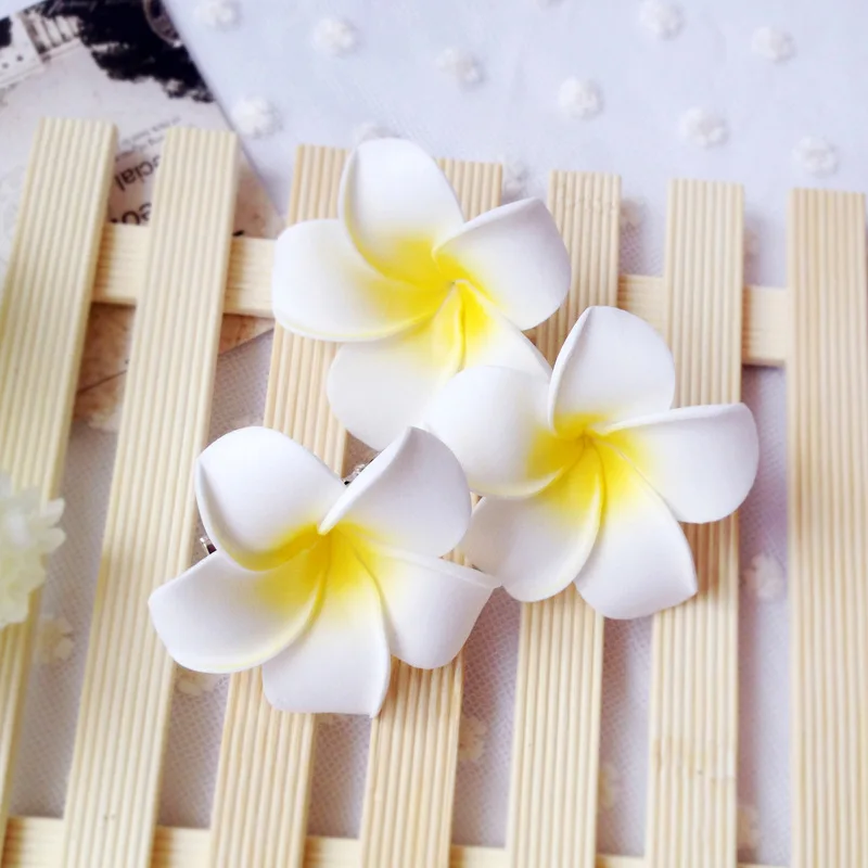 FREE SHIPPING-Wholesale White Hawaii Flowers Frangipani Foam Floating Flower for Hairpin DIY Supplies