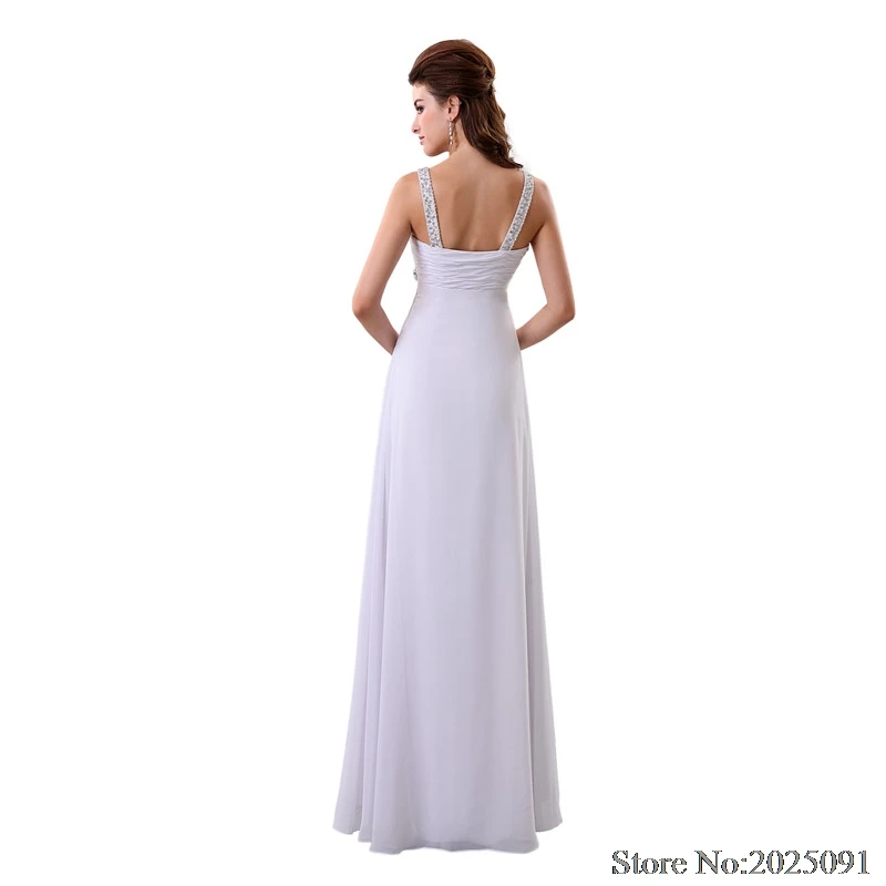 2019 Nova Cintas de Espaguete Branco Praia Vestidos de Casamento 2019 Chiffon Plus Size vestido de Noiva Vestido Longo do Baile de finalistas com Cristal