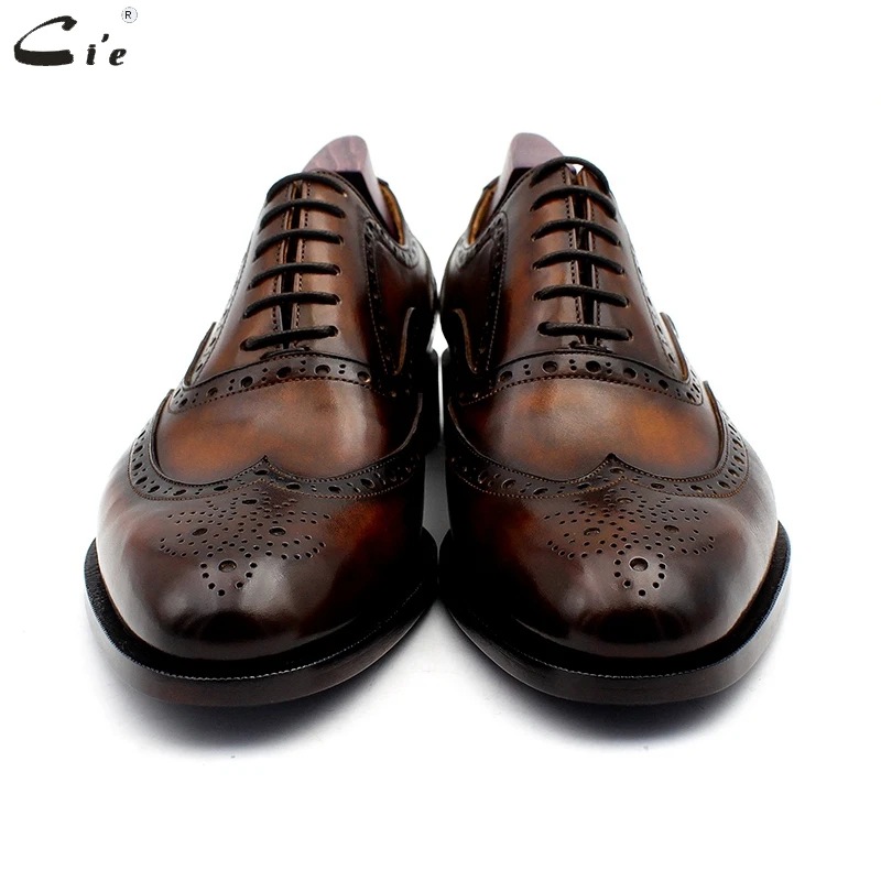 Cie oxfordy patina Szökött brogues ruhát Félcipő Vérbeli Borjúbőr bőrből outsole férfiak bőrből longue Félcipő handmade Élősövény Provízió Sz. 20311