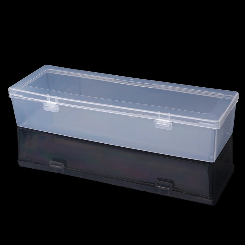 Rectangular Plastic Clear Storage Box Jewelry Container Case Bead Organizer Case 24.8*7.6*4.6CM