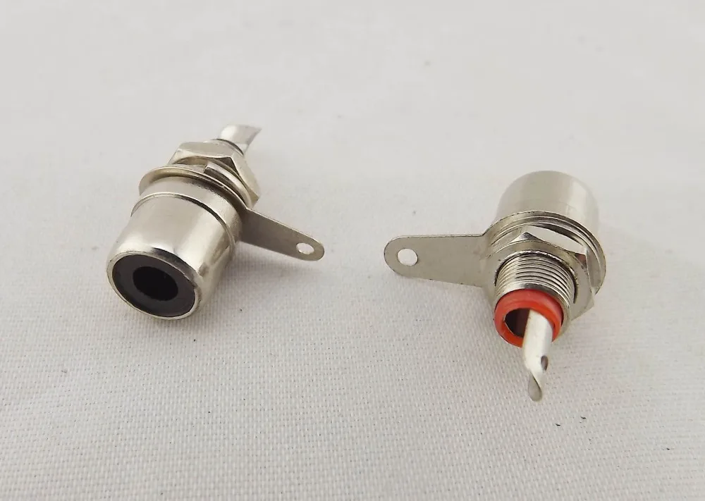 

50pcs RCA Phono Female Chassis Screws Panel Mount Socket Metal Connector Black Red
