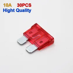 30Pcs 10A Safe High Quality Medium Blade Fuse Motorcycle Truck Suv Car Replacement Fuse