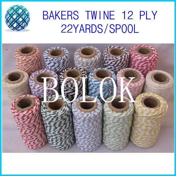 37 kind color Cotton Baker twine (22yard/spool)(200pcs/lot)3 ply twine, divine twine Free shipping