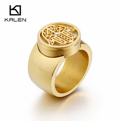 Kalen Women Fatima Rings Shell & Stainless Steel Peru Lima Gold Color Hamsa Hand Female Fashion Jewelry Wholesale Drop Shipping