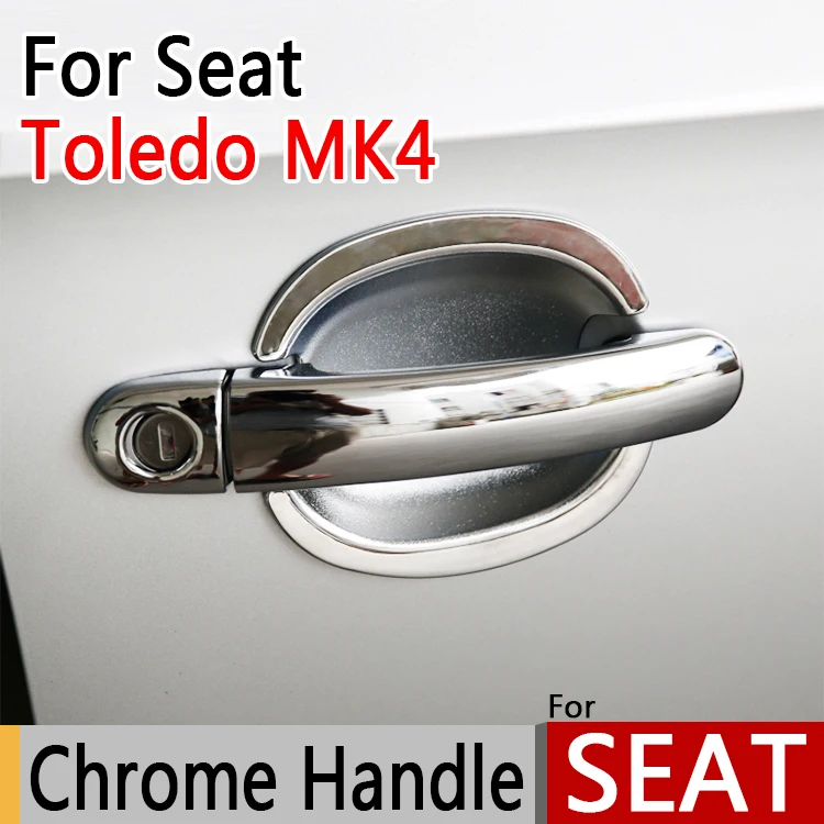 

For SEAT Toledo 4 MK4 2012-2016 Luxurious Chrome Exterior Door Handle Covers Accessories Stickers Car Styling 2013 2014 2015