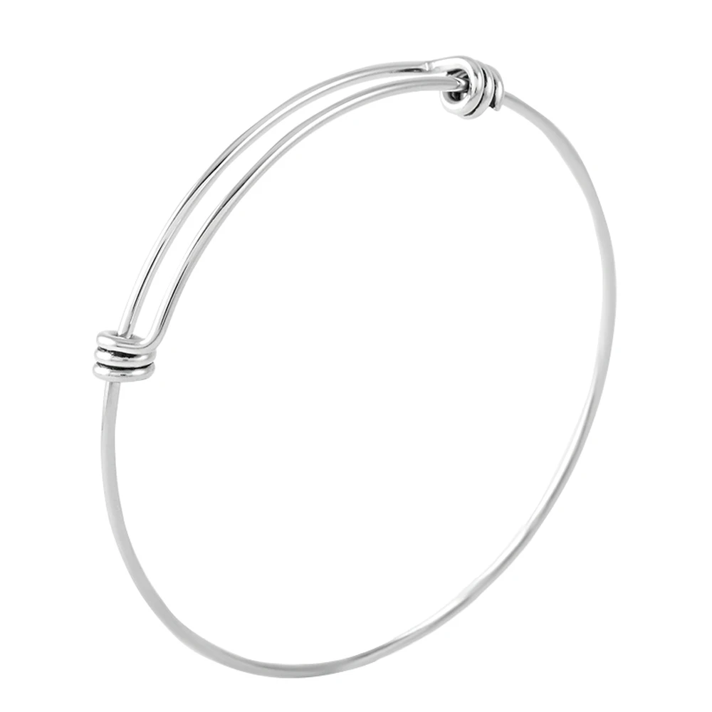 

MJB0456 Wholesale Simple 316L Stainless Steel Handmade Expandable Adjustable Wire Bangle Bracelets Triple Loop Bangle