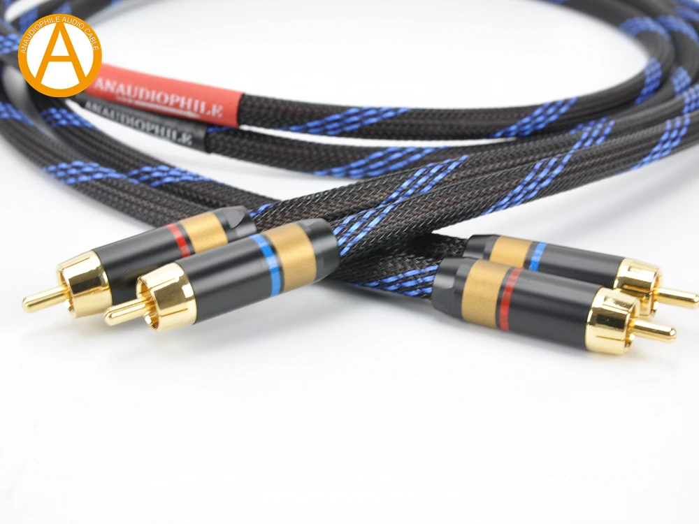 Kabel Audio anadiophile RCA HiFi 4N OFC kabel Audio RCA z męskiego na męskie do wzmacniacza przedwzmacniacza samoblokująca wtyczka RCA