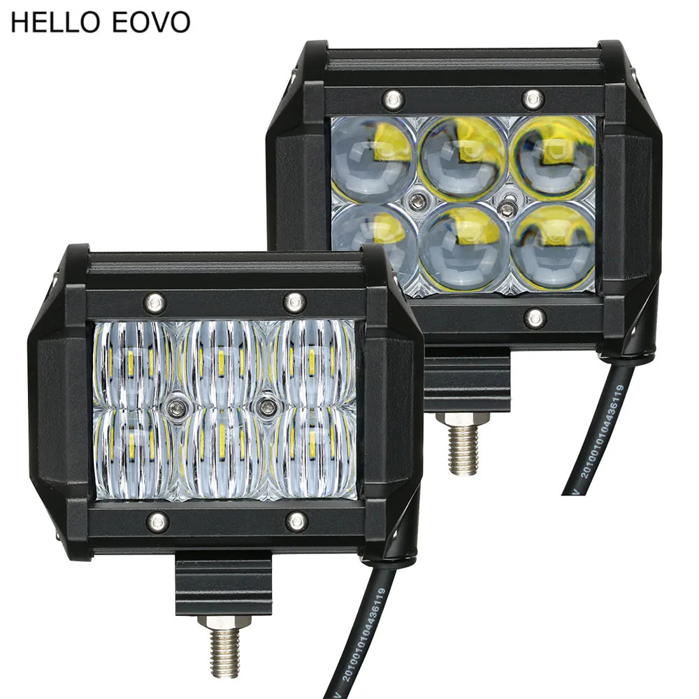 2pcs 4 Inch 5D LED Work Light Bar for Motorcycle Driving Offroad Boat Car Tractor Truck 4x4 SUV ATV 12V - 24V