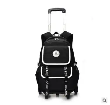 kid School Backpack On wheels Trolley School backpack bag for boys kid's luggage Rolling Bag Children wheeled Backpack for kids