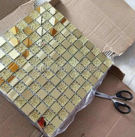 

11Pcs/Box 30x30cm Korean Gold Glass Mosaics Tiles Decorative Crystal Wall Sticker Wholesale Products China Premium