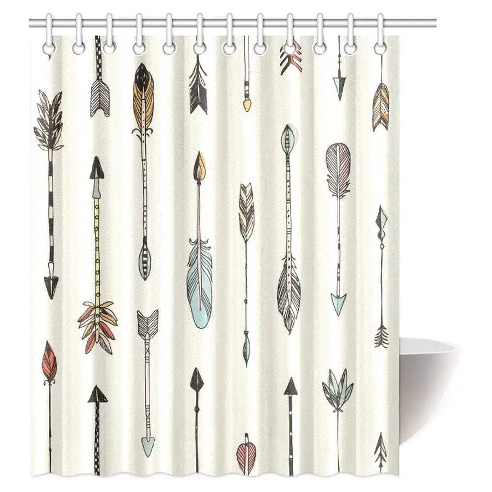 Cloud Dream Arrow Decor Waterproof Polyester Fabric Bath Curtain Design Arrows Rustic Pattern Vintage Decorative Artwork