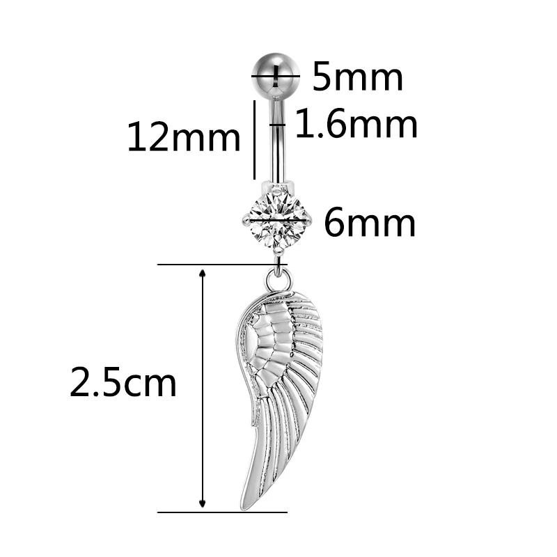 Beach Accessory Sex Women Naval Piercing Rings 16G 10mm Titanium Curved Barbell Anchor Feather Pendant Belly Button Bar Jewelry