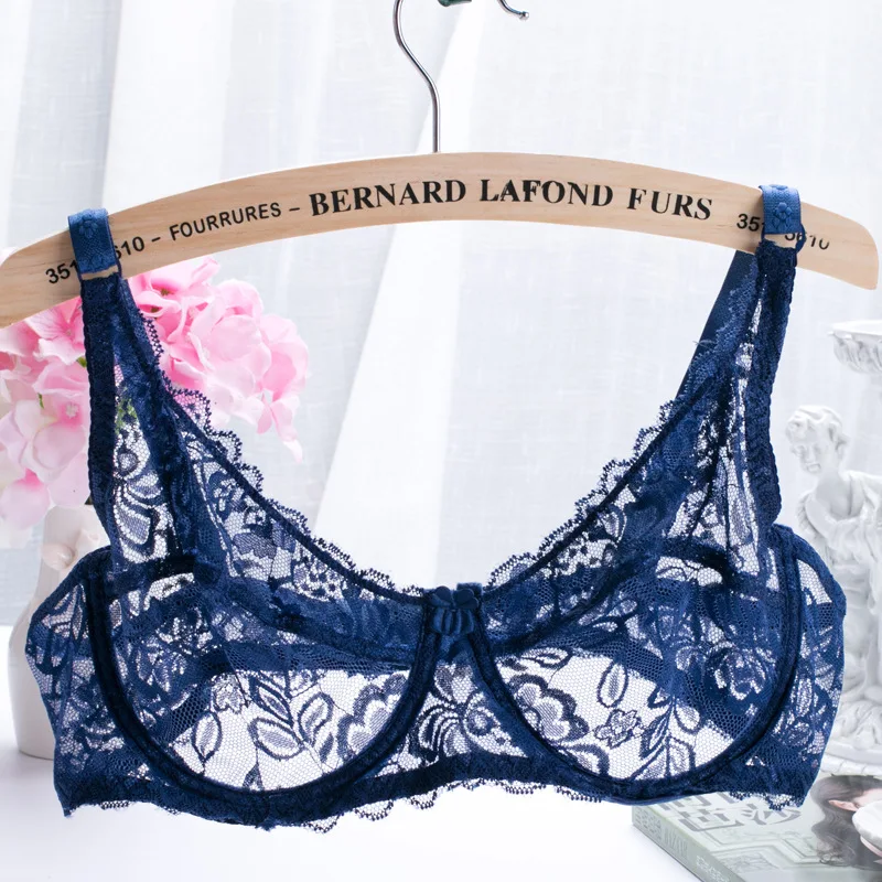 Sexy Bra Floral Lace Padded Thin Bralette Bra for Female Adjusted Underwear Women Transparent Fresh Bras Brassiere Lingerie