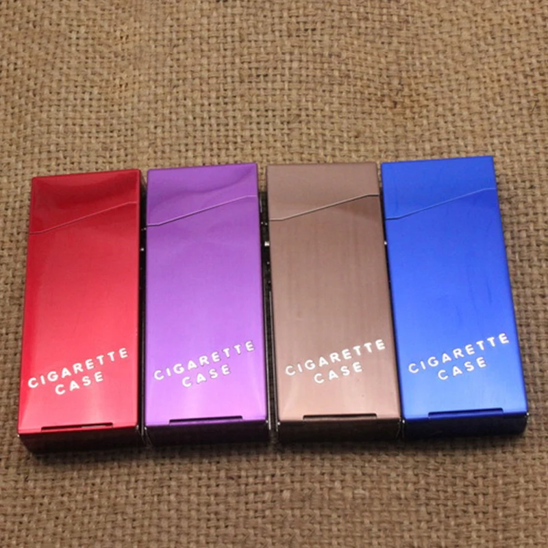 1Pcs Thin Fashion Pipe Personality Women Cigaret Slim Metal Case Cigarette Box Aluminum Gift Box Smoking Accessories