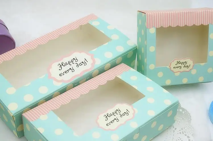 21.5*13.5*5cm Light green Gift cake cardboard box, paper cake packaging box with pvc window,paper gift box