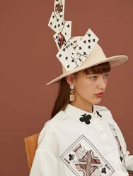 LYNETTE'S CHINOISERIE Spring Autumn Original Design Women Loose Vintage Poker Print Embroidery Shirt