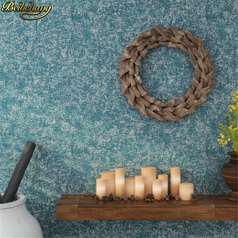 

beibehang papel de parede 3d Retro blue wallpaper for walls 3 d solid green beige wall papers home decor living room background