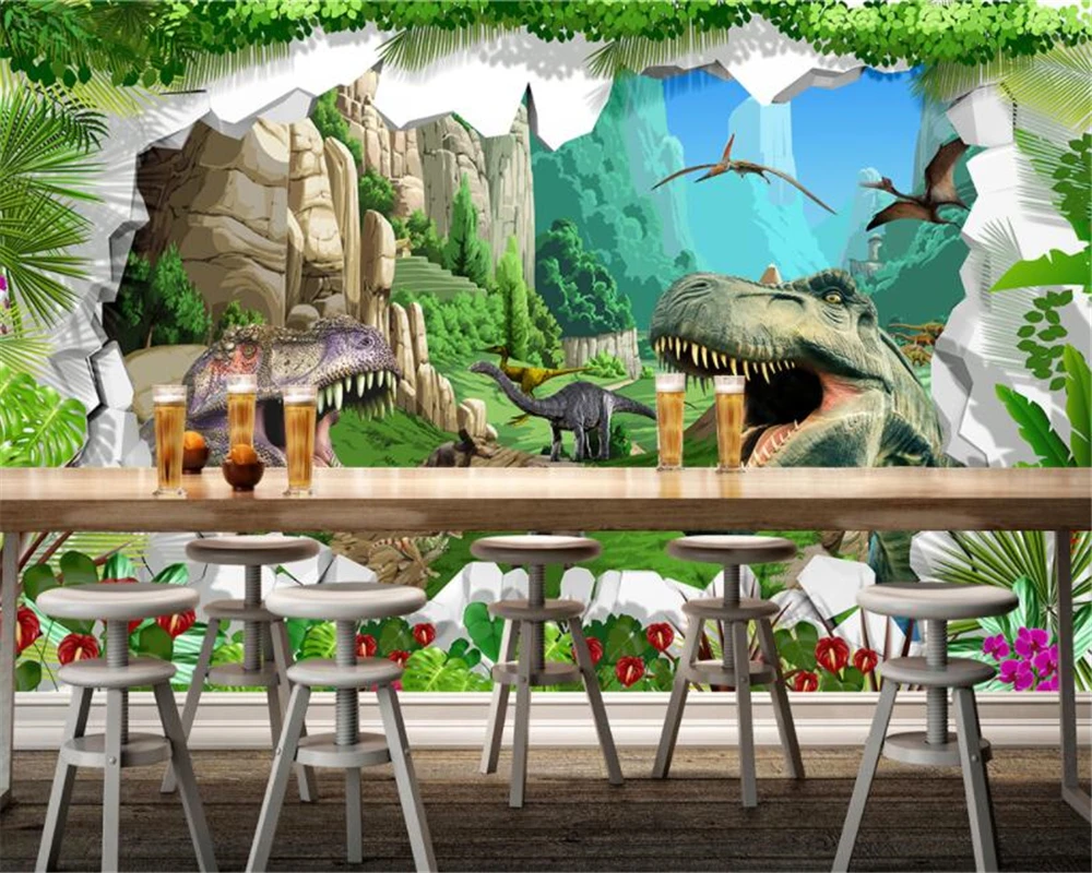 

beibehang Custom large 3D wallpaper retro dinosaur era 3D stereo TV sofa restaurant background wall 3d wallpaper papel murals