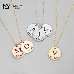 Personalized Bar Necklace Stainless Steel Customized Engraved Date Nameplate Jewelry Mom Gift Necklace for Women Gift for Her