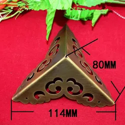 Brass Corner,Luggage Case Box Corner Brackets Decorative Corner For Furniture Decoration Triangular Corners,Brass Color,80mm