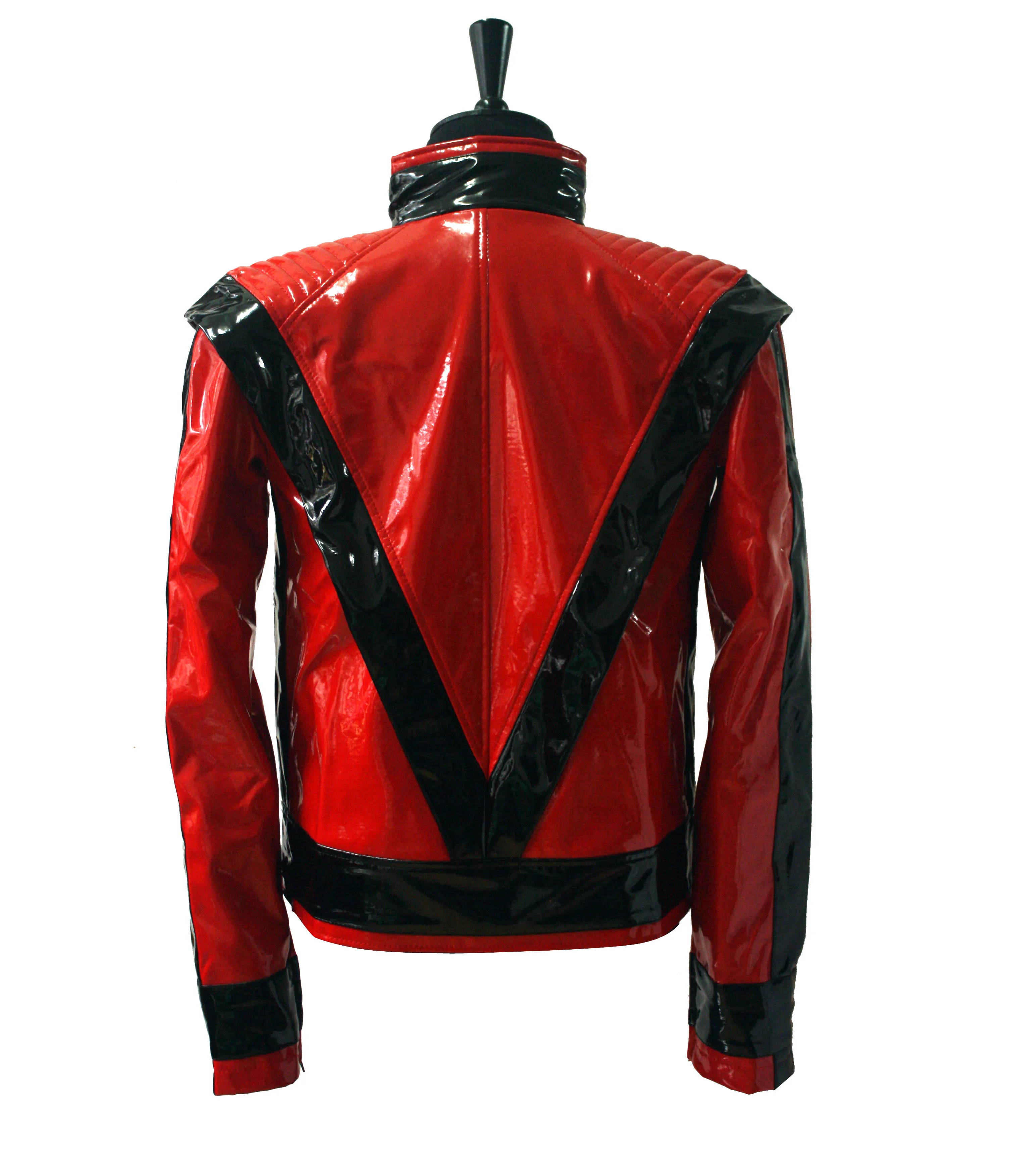 Rare MJ Michael Jackson Red PU Leather This is it Thriller Jacket PUNK Skinny Outwear Motorcycle Style