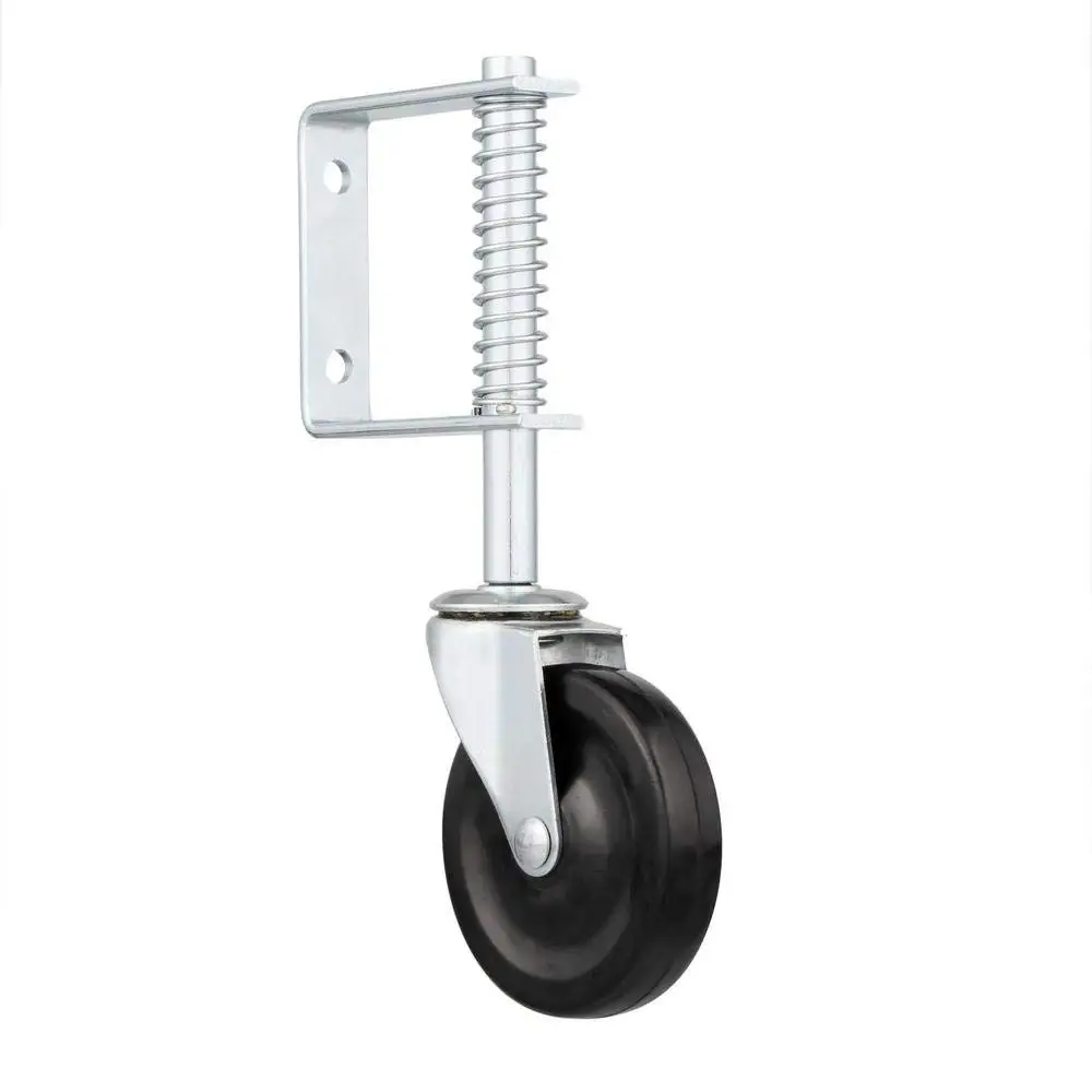 

4 Inch Spring Loaded Gate Caster, spring gate door wheel 125-lb Load Capacity home gate door roller slider