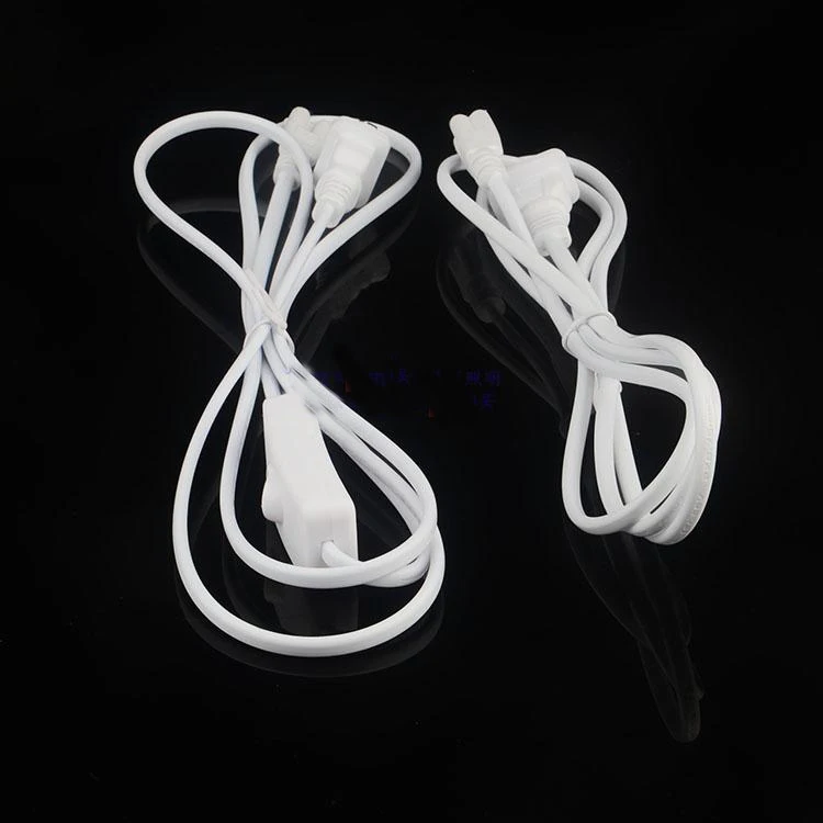 1.8meter Power connection cable wire Extended line for T8 T5 LED integration Daylight lamp with switch button plug 10pcs