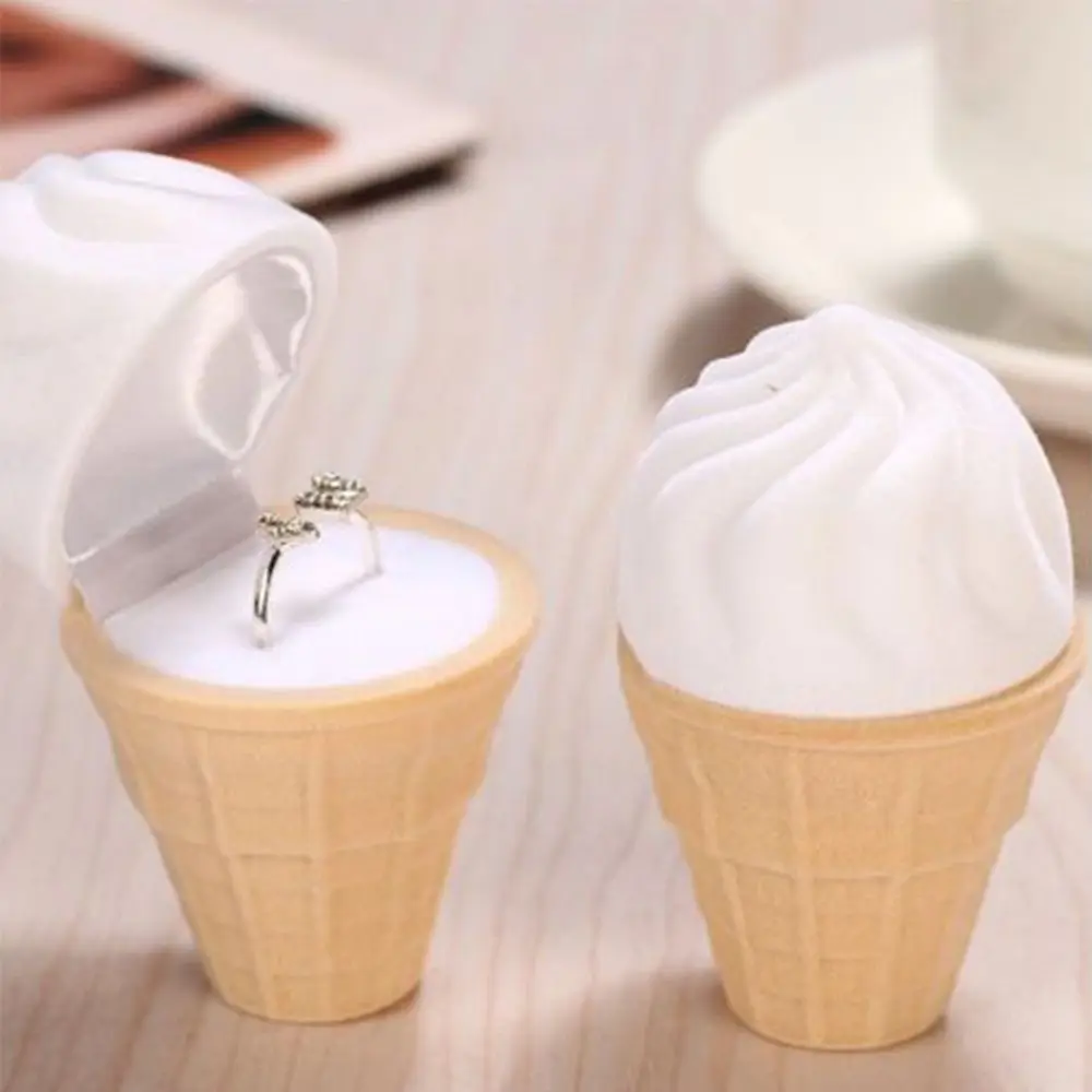 New! Velvet Ice Cream Wedding Earring Ring Pendant  Jewelry Display Box High Quality Jewelry Box  Party Gifts bag