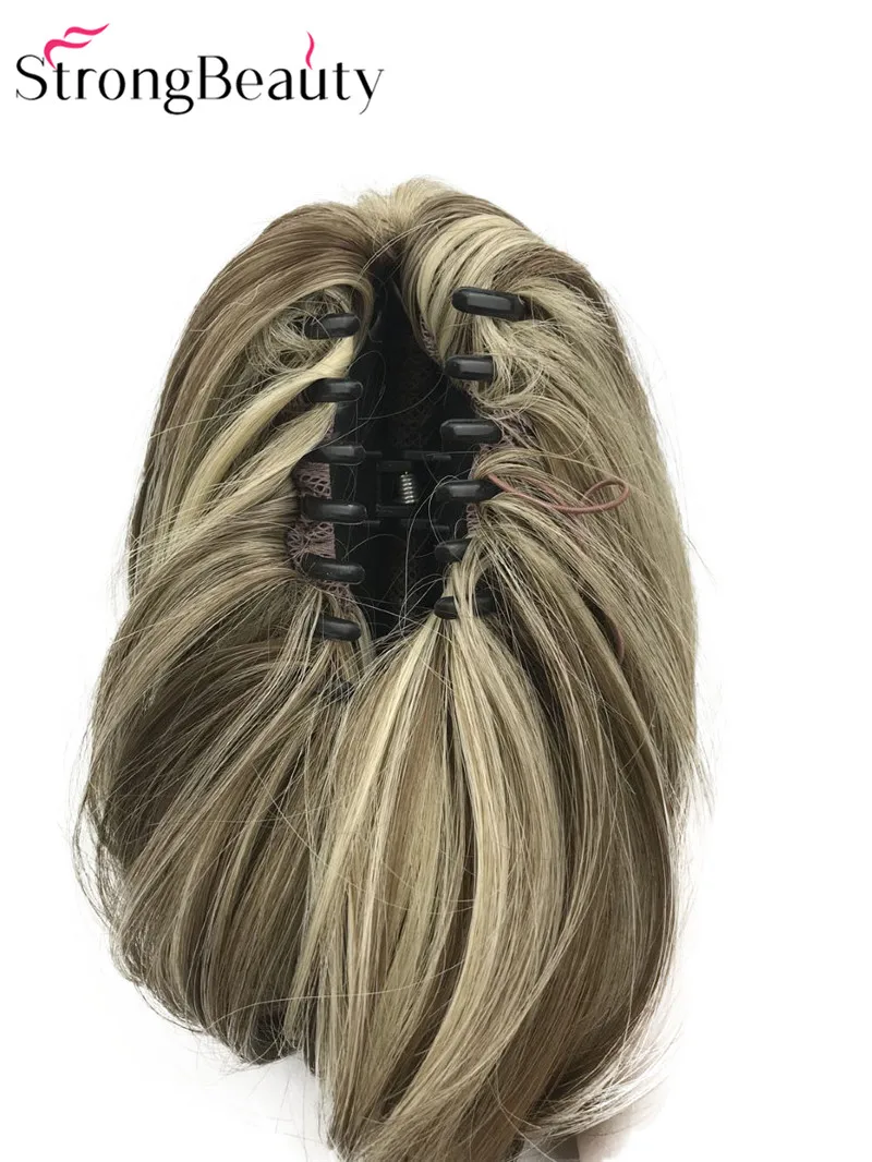 StrongBeauty WarpingPonytail Sintético Longo Natural Reta Clip em/no Pedaço de Cabelo Garra Grampo Rabo de cavalo Para O Cabelo Extensões