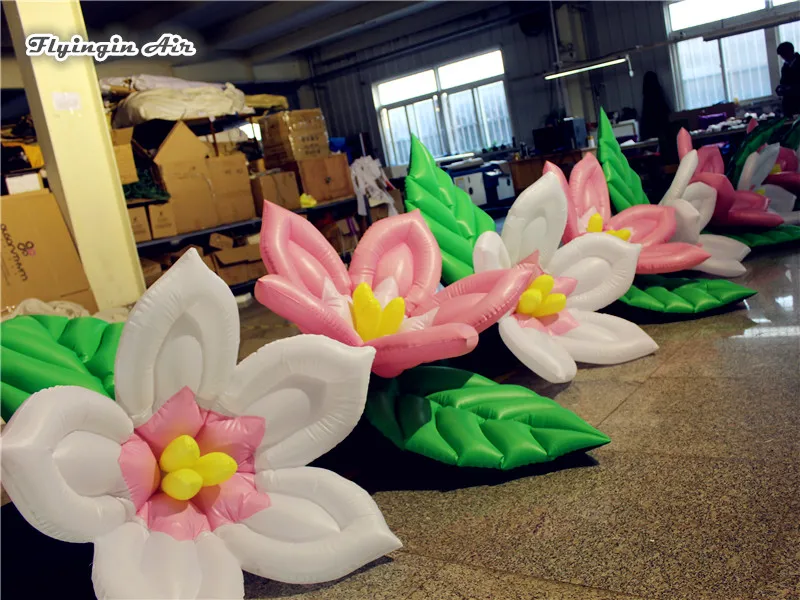 Customized Artificial Inflatable Flower Chain 6m/8m/10m Length Blow Up Lily Flower String For Wedding Decoration