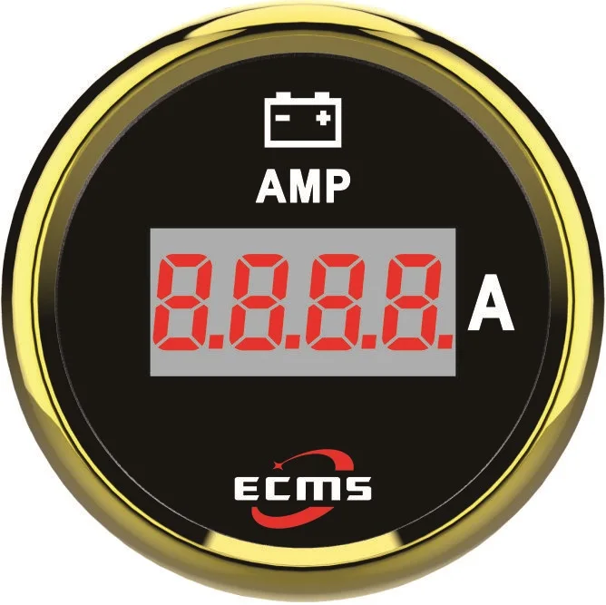 Marine Digital Amperemeter With Current Pick-Up Unit 150A 52mm Gold Black 800-00168