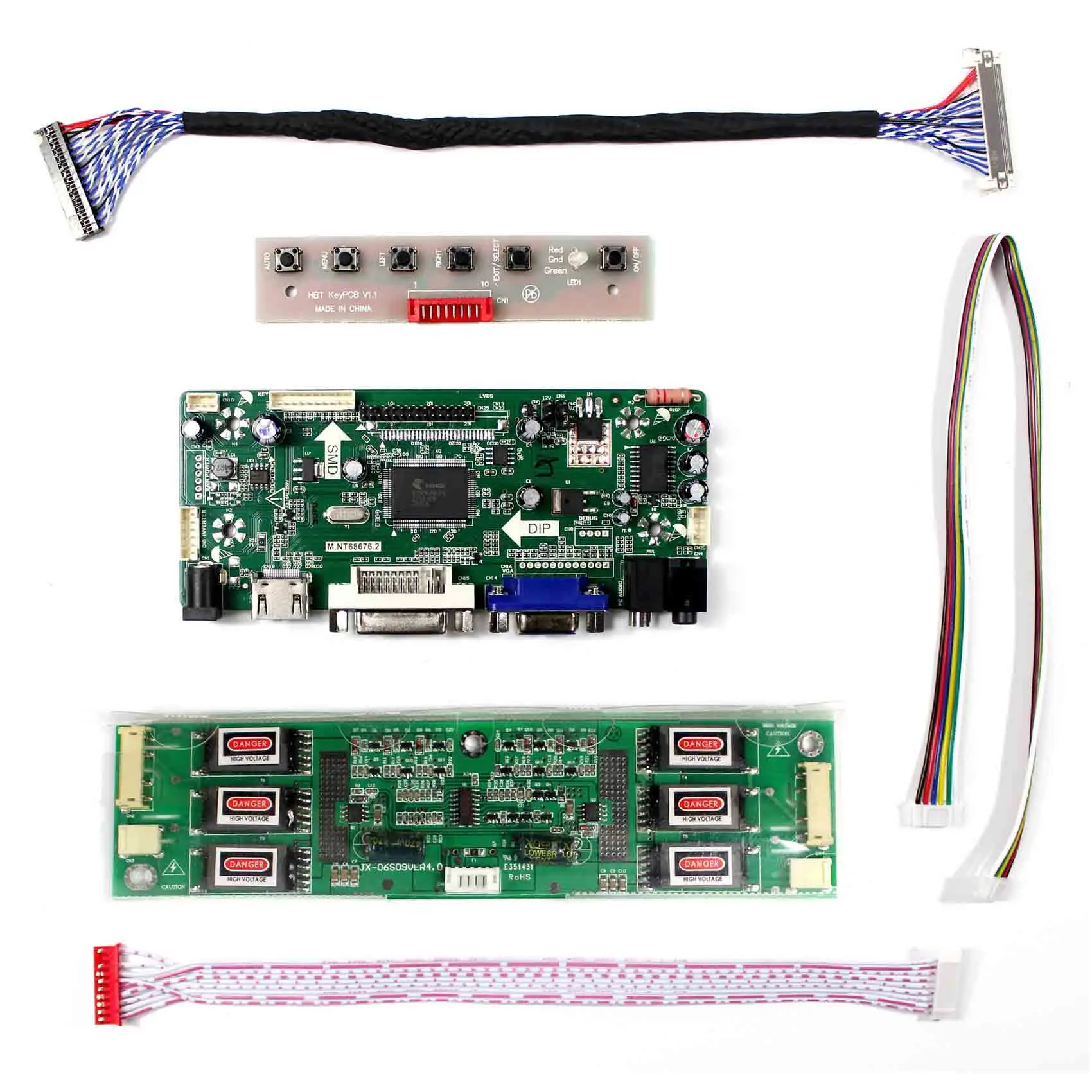 HD MI+DVI+VGA+Audio LCD Driver Board Work For 20.1inch 1680X1050 M201EW01 LM201M1 LM201WE3 LCD Screen