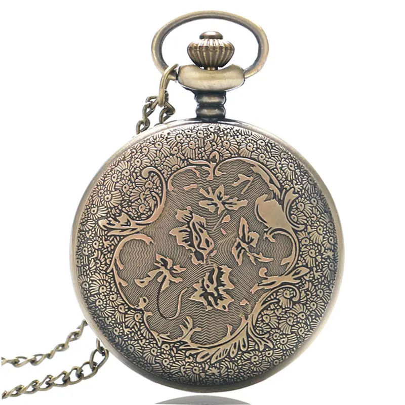 Retro Bronze Mustang Pattern Car Quartz Pocket Watch Necklace Chain Men Women Pendant FOB Watches Pendant Chain Vintage Gifts