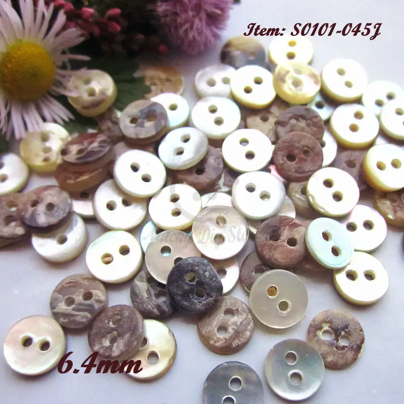 Mini buttons 60pcs 1/4" 6mm Tiny Shell Buttons for Doll Clothing Craft Decoration Real Shell Akoya Sewing Accessories