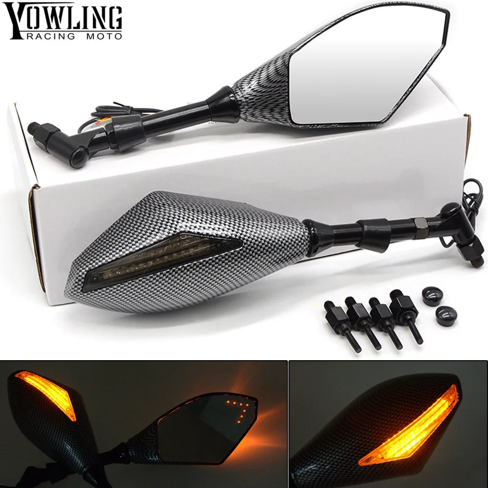 

Motorcycle LED Turn Signals Mirror Lights Rearview Mirrors Smoke Lens for Suzuki SV650 Katana 600 750 GSX600F GSX750F GSX-S1000